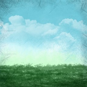 蓝天草地插画背景图片